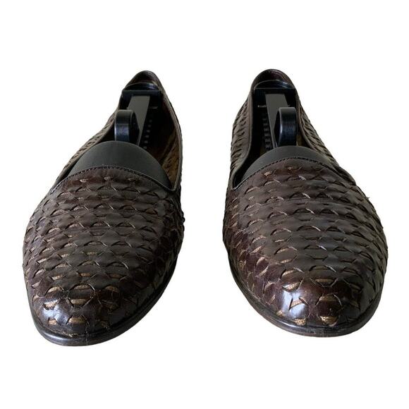 Cabin Creek Leather Womens Shoes Size 10M Woven Weave Made in Brazil Flat - Picture 6 of 12